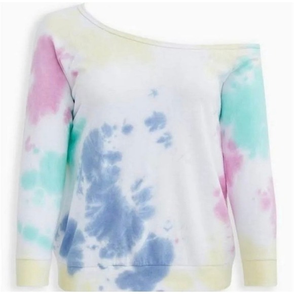NWT‎ off shoulder tie dye sweatshirt - Picture 3 of 7